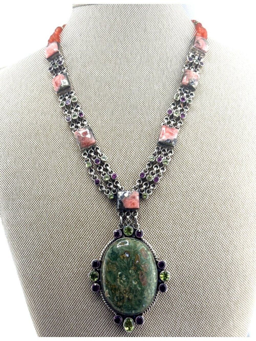 Nicky Butler 6/300 Limited Edition 925 Jasper Multi Gemstone Necklace Designer